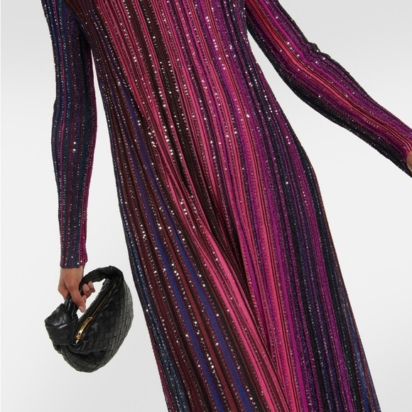 Missoni Multicolored Long Sleeve Knitted Lame Maxi Dress Size 40 - Picture 4 of 7